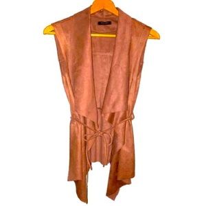 Altamira Milano Waterfall Belted Faux Suede Vest M